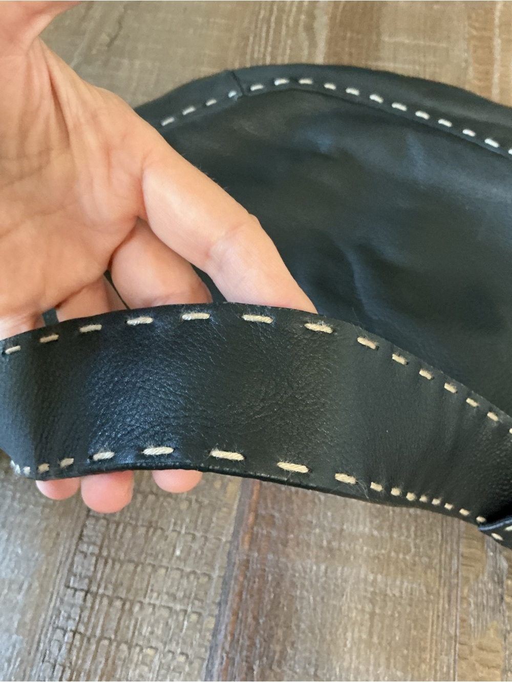 Sigrid Olsen Black Pebbled Leather Sloutchy Half Moon Hobo Shoulder Bag - Picture 5 of 12